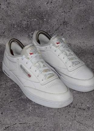 Reebok classic club c 85 (мужские кожаные кроссовки кеды рибок )3 фото
