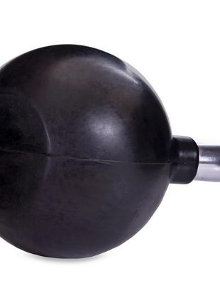 Гиря гумова з хромованою ручкою zelart ta-5162-20 вага 20 кг чорний4 фото