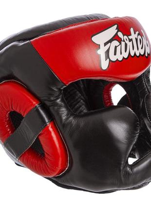 Шлем боксерский с полной защитой кожаный fairtex hg13-close m-xl цвета в ассортименте1 фото