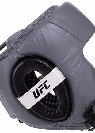 Шлем боксерский в мексиканском стиле кожаный ufc pro training uhk-69958 s серебряный-черный2 фото