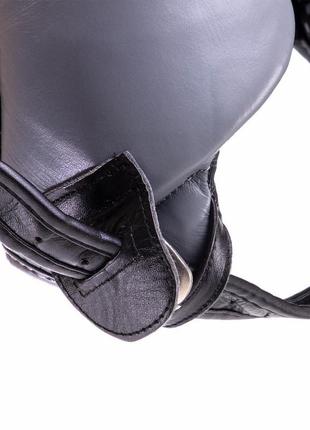 Шлем боксерский в мексиканском стиле кожаный ufc pro training uhk-69958 s серебряный-черный6 фото