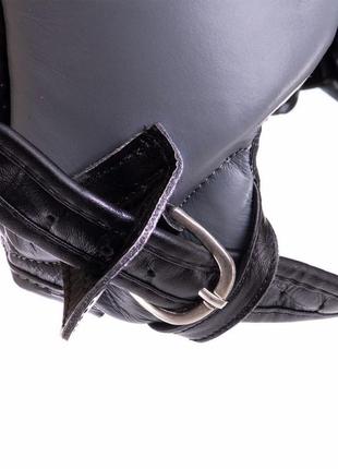 Шлем боксерский в мексиканском стиле кожаный ufc pro training uhk-69958 s серебряный-черный7 фото