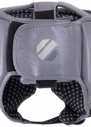 Шлем боксерский в мексиканском стиле кожаный ufc pro training uhk-69958 s серебряный-черный4 фото