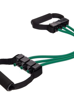 Эспандер трубчатый для фитнеса 3 жгута 15lb zelart 8006 нагрузка 7кг синий