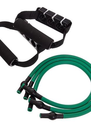 Эспандер трубчатый для фитнеса 3 жгута 15lb zelart 8006 нагрузка 7кг синий