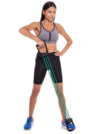 Эспандер трубчатый для фитнеса 3 жгута 15lb zelart 8006 нагрузка 7кг синий