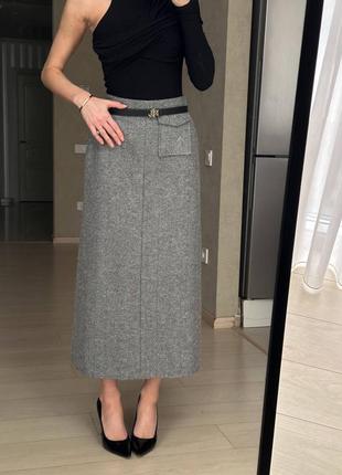 Кашемировая юбка меди