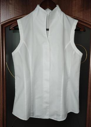 Белоснежная коттоновая рубашка / блуза / безрукавка van laack (100% хлопок)6 фото