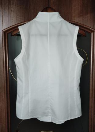 Белоснежная коттоновая рубашка / блуза / безрукавка van laack (100% хлопок)7 фото