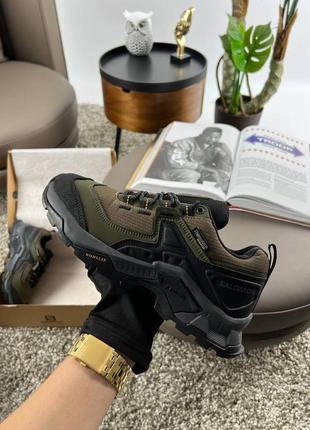Брендовые мужские кроссовки salomon quest m element #4x gore-tex khaki black grey * blcow