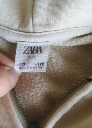 Зип худи zara утепленный на 7 лет 122 см кофта капюшонка кофтина на замке кофточка на застежке2 фото