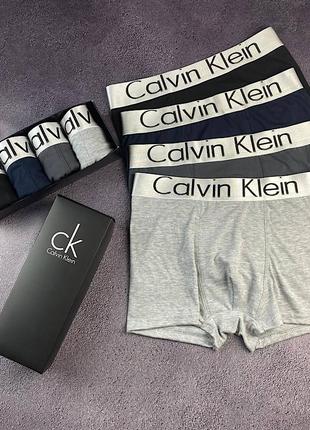 Комплект мужских трусов боксеров calvin klein steel (хлопок 93%), 5 шт2 фото