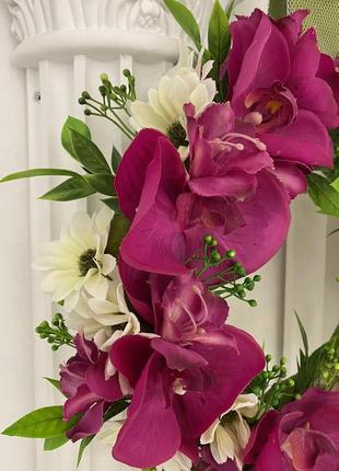 Интерьерный венок из орхидеи