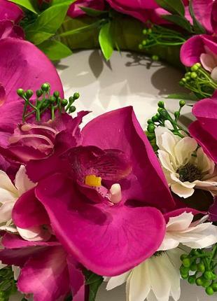 Интерьерный венок из орхидеи