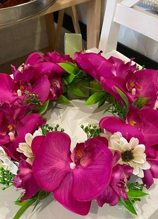 Интерьерный венок из орхидеи