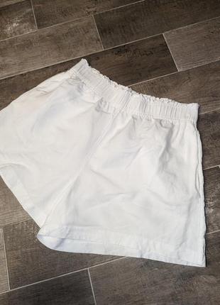 Белые лляные шорты h&m2 фото