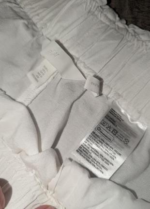Білі лляні шорти h&m5 фото