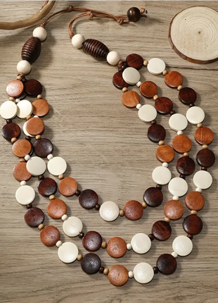 🔺🍁🌳 деревянное колье в этно стиле натуральное дерево