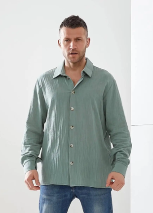 Рубашка мужская классическая льняная 4 цвета 46-48; 50-52; 54-56   razg802-ат41743iве3 фото