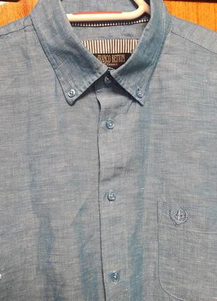 Franco bettoni стильная легкая летняя рубашка лен хлопок4 фото