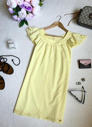 Летнее платье с прошвой, летнее желтое платье, летний сарафан, пляжное платье zara2 фото