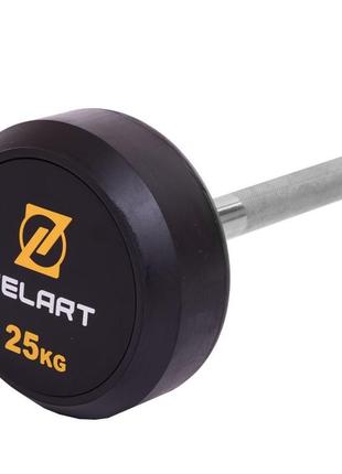 Штанга фиксированная прямая обрезиненная zelart rubber coated barbell ta-2685-25 длина-95см 25кг3 фото