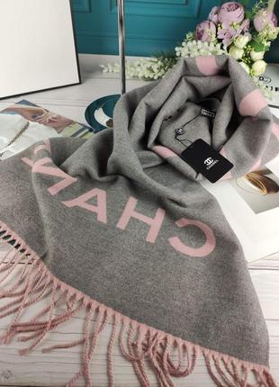 Теплый шарф палантин платок в стиле шанель