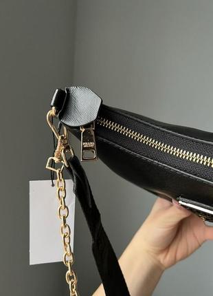Женская сумка prada leather black7 фото