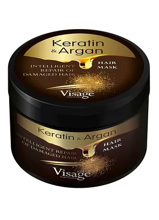 Маска для волосся з кератином та аргановою олією visage, 500 мл