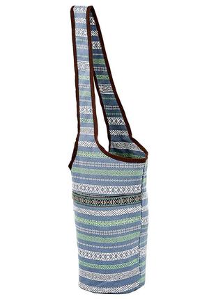 Сумка для фітнесу та йоги через плече kindfolk yoga bag zelart fi-8364-3 сірий-синій