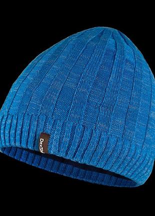 Туристическая водонепроницаемая шапка dexshell heathered rib knit beanie (56-58 см) голубая