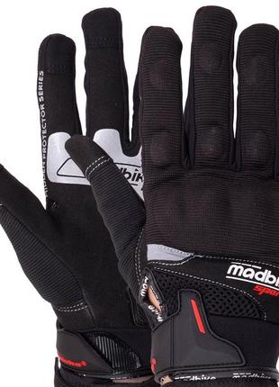 Мотоперчатки madbike mad-04-bk l-xxl чорний-білий