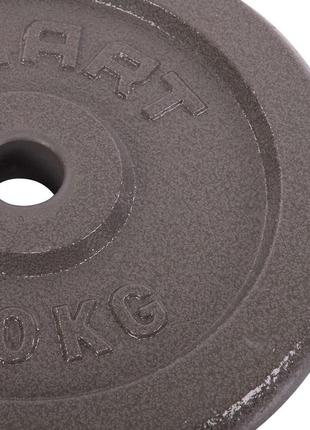 Диски (диски) сталеві d — 30 мм zelart ta-7789-10 10 кг сірий4 фото