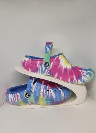Сабо crocs classic lined tie dye clog(206341-4so) оригінал,нові
