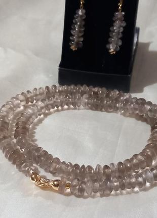 Намисто,раух топаз,сережки,2 фото