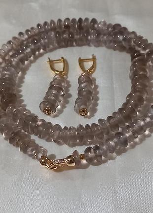 Намисто,раух топаз,сережки,