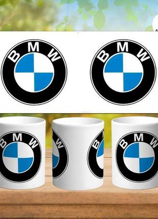 Чашка кружка белая с принтом bmw