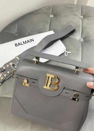 Сумка кожа balmain серая