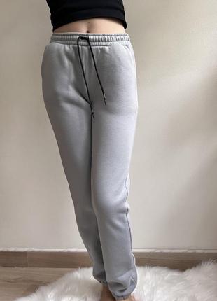 Теплі сірі штани дівчині підліток  на флісі xxs-s
