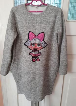 Платье ангоровое на девушку на рост 134-140