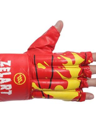 Снарядні рукавички шкіряні zelart zb-4224 розмір m-xl кольору в асортименті5 фото