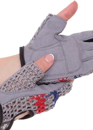 Перчатки для фитнеса и тренировок женские zelart sb-161950 размер xs-m серый3 фото