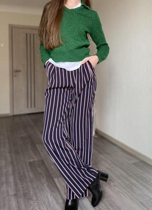 Полосатые брюки палаццо/ широкие брюки zara basic