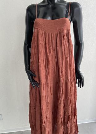 Свободный сарафан миди stella mccartney из жатой вискозы