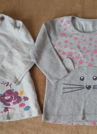 Комплект туники платье набор 2 шт для девочек р80 babyclub