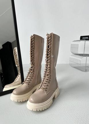 Высокие берцы, натуральный мех