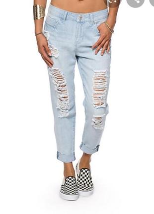 Джинсы 👖 бойфренд рванки prettylittlething uk 16 пот 49