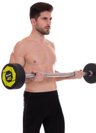 Штанга фиксированная прямая полиуретановая zelart urethane barbell ta-2689-40 длина-112см 40кг7 фото