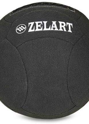 Мяч набивной для кросфита волбол wall ball zelart fi-7224-3 3кг черный5 фото