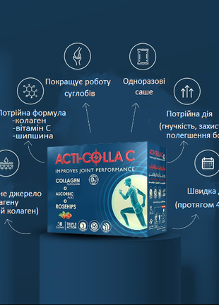 Acti-colla c акти-колла с добавка для суглобів колаген 30 саше єгипет